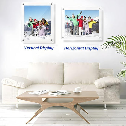 16x20 Acrylic Floating Art Frame for Wall Mount, Clear Magnetic Picture Frame for Artwork Display,Certificates Documents Frames for Family,Office,Wedding