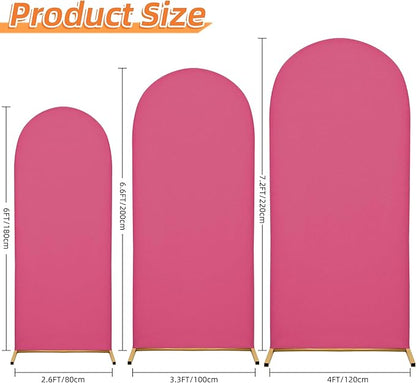 6.6FT Wedding Arch Covers Arch Backdrop Cover Arch Stand Covers Set Arch Cover Spandex Fabric Stretchy Backdrop for Wedding Birthday Party Decoration Baby Shower (Rose Red)