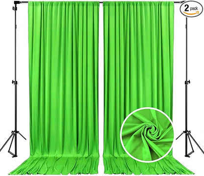 10 x 7 Feet Emerald Green Backdrop Curtain for Partie, Background Curtains for Photoshoot, Birthday, Wedding, Halloween, Thanksgiving, Christmas, New Year Party Decorations 5Ft x 7Ft, 2 Panels