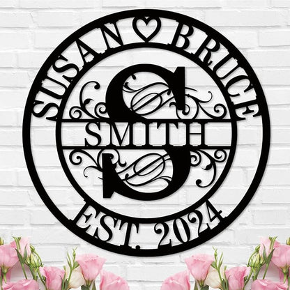 Personalized Wedding Anniversary Sign Gifts, Custom 50th 40th 65th 60th 25th 70th Anniversary Metal Sign, Wedding Gifts for Couples, Custom Name Sign, House Warming Gifts New Home