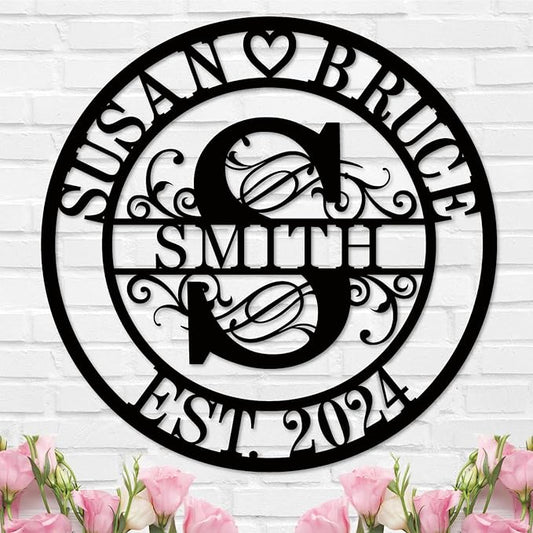 Personalized Wedding Anniversary Sign Gifts, Custom 50th 40th 65th 60th 25th 70th Anniversary Metal Sign, Wedding Gifts for Couples, Custom Name Sign, House Warming Gifts New Home
