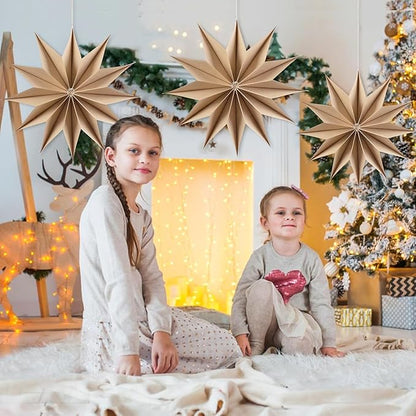 Easy Joy 3Pcs Boho Paper Landern Star