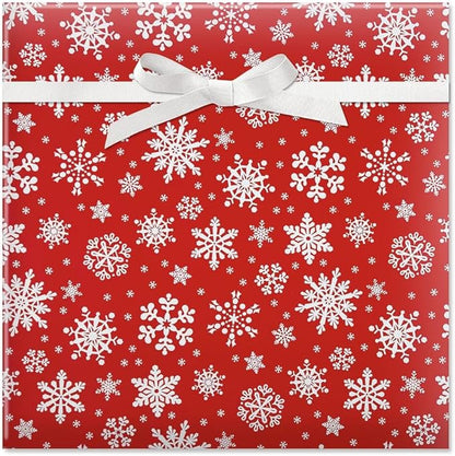 Current Snowflake on Red Christmas Rolled Wrapping Paper - Premium Jumbo 23-Inch x 32-Foot Gift Wrap Roll, 61 Square Feet Total