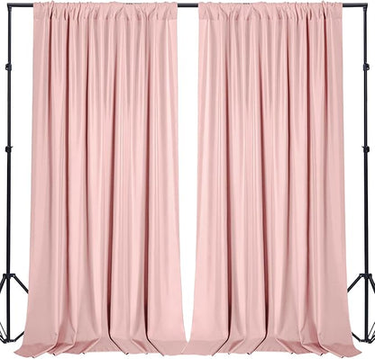Sugargirl 10x10FT Blush Pink Backdrop Curtains Polyester Photo Backdrop Drapes Curtains 2 Panels with Rod Pockets for Party Birthday Wedding Photography Home Decoration