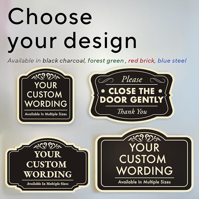 Custom Decorative Outdoor Metal Sign - Personalized Aluminum - Waterproof Driveway Sign, Black Charcoal 8x8 In