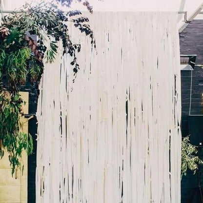 PartyWoo White Crepe Paper Streamers 4pcs 328ft Pack of Pearl White Crepe Paper Streamers for Wedding Graduation Baby Shower Engagement Anniversary Bachelorette Winter Birthday Party Decorations