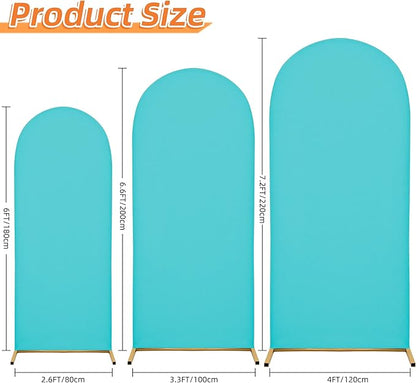 Wedding Arch Covers Arch Backdrop Cover Arch Stand Covers 7.2FT 6.6FT 6FT Set of 3 Arch Cover Spandex Fabric Stretchy Backdrop for Wedding Birthday Party Decoration Baby Shower (Sky Blue)