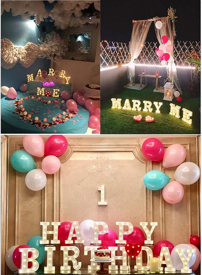 MUMUXI Marquee Light Up Letters | Large Light Up Numbers | Battery Powered and Bright with Every Letter of The Alphabet | for Wedding, Birthday, Party, Celebration, Christmas or Home Decoration (W)