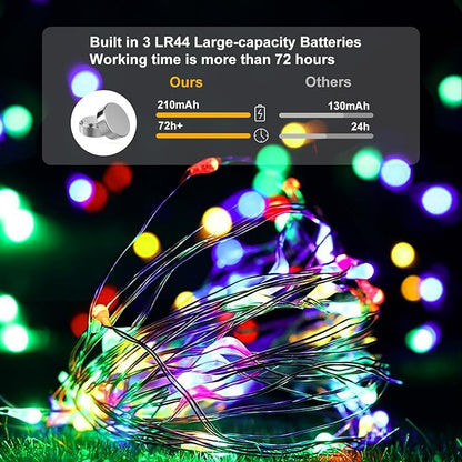 pozzolanas 50 Pack Multicolor Battery Operated String Lights - 7ft Waterproof Fairy Lights with 20 LEDs for Home, Mason Jar, Party, Wedding, Halloween, Christmas Decorations
