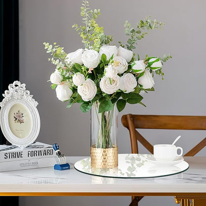 12PCS 8inch Round Mirrors for Centerpieces, Circle Mirror Centerpieces for Tables, Mirror Tiles for Wall Decor Table Wedding Centerpieces Mirror Plates for Candle Wedding Decorations DIY Craft