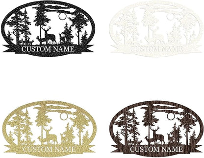 Personalized Deer Metal Cabin Sign | Custom Metal Sign | Personalized Camping Signs | Deer Hunter Gift | Custom Signs Outdoor Metal | Custom Family Name Sign | Cabin Decor | Porch Sign