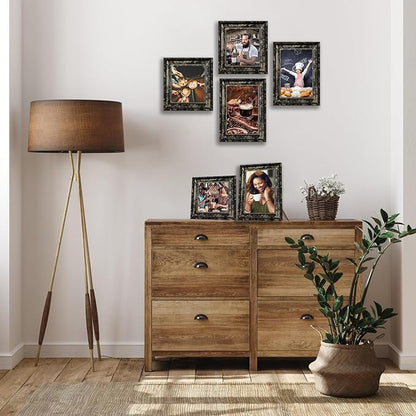 TKGYU 8x10 Picture Frame with Real Glass, 4 Pack Ornate Vintage Picture Frames for Wall or Tabletop Display, 8 x 10 Photo Frame for Wall home best gift