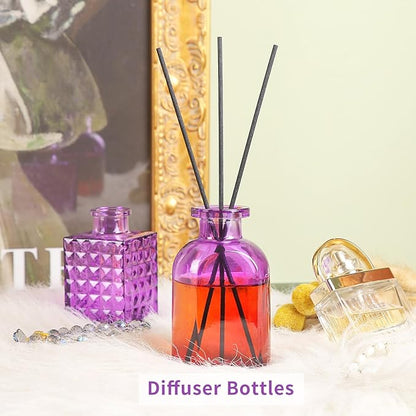 Mini Glass Bud Vases,Versatile Small Bud vases for Home and Wedding Decor, Exquisite Bridal Shower Table Centerpieces,Aromatherapy Bottles,Candle Holder, Ideal of Gifts(Pack of 30,Purple)