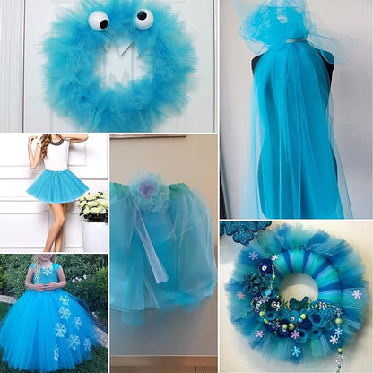 Turquoise Tulle Fabric Rolls 6 Inch by 100 Yards (300 feet) Fabric Spool Tulle Ribbon for DIY Tutu Bow Baby Shower Birthday Easter Party Wedding Decorations Christmas Craft Supplies