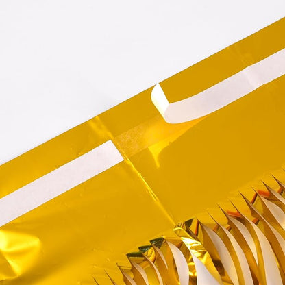 BRAVESHINE Gold Foil Fringe Backdrop Curtain - Metallic Tinsel Photo Backdrop Streamers for Men 50th Birthdays Decorations, Anniversary, Christmas, New Years, Engagement Party Decorations