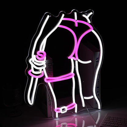 Lady Neon Sign Dimmable USB Powered Girl Back Neon Light for Wall Decor LED Woman Knife Light Up Sign for Girls Room Bedroom Party Man Cave(16.7 * 12.8 in)