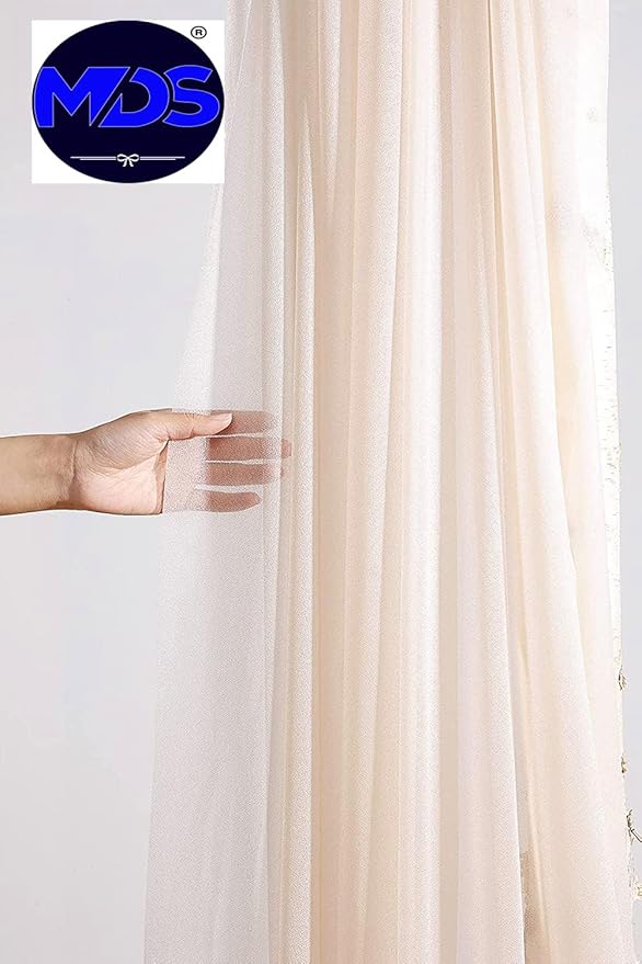 MDS Halloween Chiffon Draping Fabric - 2 Panel, 30" Wide x 40ft Long - Sheer Spooky Arbor & Canopy Drapery for Haunted House Backdrops, Party Ceilings, DIY Costumes & Themed Events - Nude