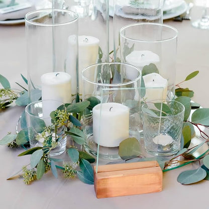 WDHODEC Bud Vases for Flowers 18 PCS, 6" 8" Clear Glass Cylinder Vase Hurricane Candle Holders Floating Pillar Wedding Centerpiece Birthday Party Decoration