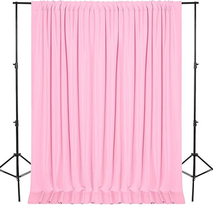 DWCN 10x8 FT Pink Backdrop Curtains for Parties, Photography Backdrop Drapes with Rod Pockets for Wedding Decorations Stage Birthday Family Gatherings, 2 Panels 5ft x 8ft