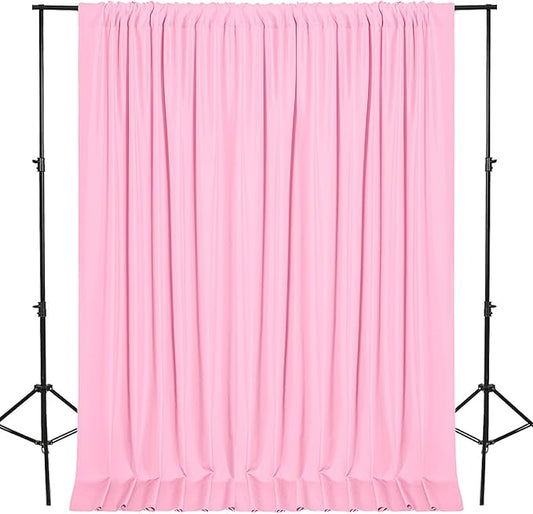 DWCN Pink Backdrop Curtains for Parties, Background Curtains Photography Backdrop Drapes with Rod Pockets for Wedding Decorations Stage Birthday Family Gatherings, 2 Panels 5ft x 10ft