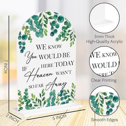 Wedding Memorial Sign We Know You Would be Here Today if Heaven Reserved Signs in Loving Memory Table Wedding Signs for Ceremony and Reception 7 x 5 Inches