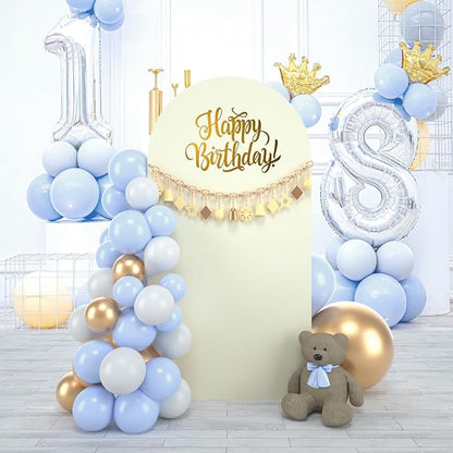 bricia Wedding Arch Backdrop Stand Cover, 6.6FT Double Sided Stretchy Arch Cover Fitted Wedding Birthday Party Banquet Decoration (Beige 79.2''Lx39.6''W)