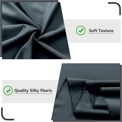 MYSKY HOME 10ft x 10ft Bluish Grey Curtains for Parties, Weddings, Stage, 5ft x 10ft, 2 Panels