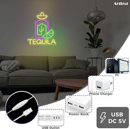 Tequila Neon Sign LED Neon lights for Wall Decor Tequila Signs for Home Bar Beer Bar Restaurant Man Cave Club Tequila Gift
