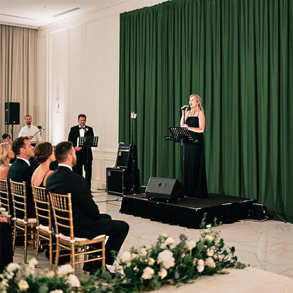 Sugargirl 10x10FT Green Backdrop Curtains Polyester Photo Backdrop Drapes Curtains 2 Panels with Rod Pockets for Party Birthday Wedding Photography Home Decoration