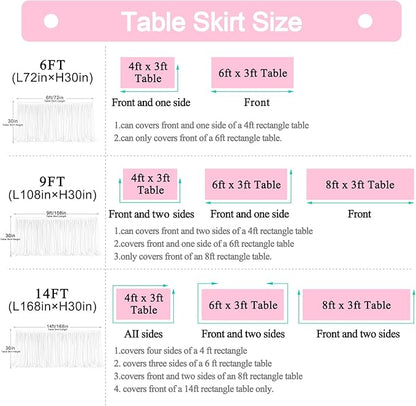 9ft Pink and Blue Gender Reveal Table Skirt for Baby Shower Boy or Girl Tulle Tutu Table Cloths Cover for Birthday Party Wedding Dessert Buffet Banquet Table Decorations