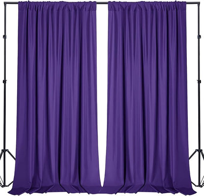 Sugargirl 10x10FT Purple Backdrop Curtains Polyester Photo Backdrop Drapes Curtains 2 Panels with Rod Pockets for Party Birthday Wedding Photography Home Decoration