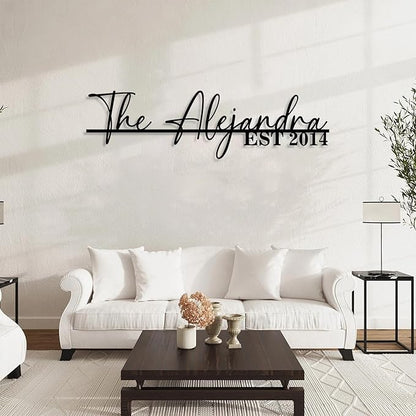 Personalized Family Name Sign | Custom Metal Sign | Metal Wall Art | Last Name Signs for Home | Wall Decor | Split Letter Monogram Sign | Home Letters | Wedding Gift | Housewarming Couples Gift