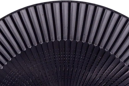 Amajiji 8.27"(21cm) Hand Held Bamboo Silk Folding Fan Hand Fan,Chinese/Japanese Charming Elegant Vintage Retro Style,Women Ladys Girls Best Gifts (Black-2)