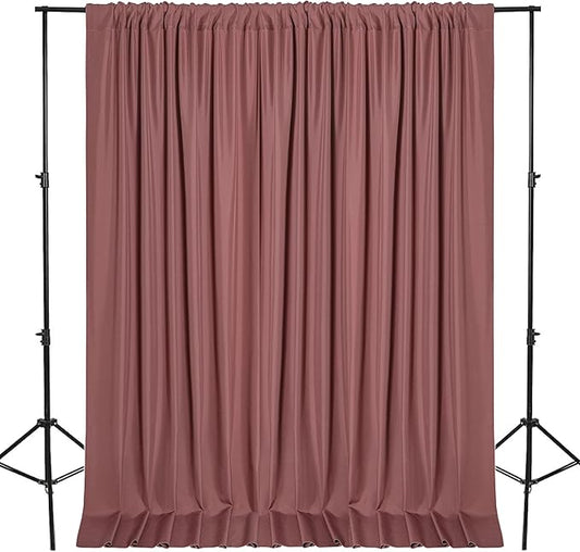DWCN 10x7 FT Dusty Rose Backdrop Curtains for Parties, Photography Backdrop Drapes with Rod Pockets for Wedding Decorations Stage Birthday Family Gatherings, 2 Panels 5ft x 7ft