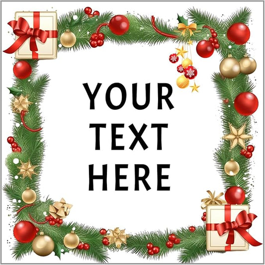 100-1000pcs Custom Stickers Merry Christmas Stickers Personalized Labels Adhesive Xmas Decorative Envelope Seals Stickers for Cards Gift Boxes(VSquare-9)