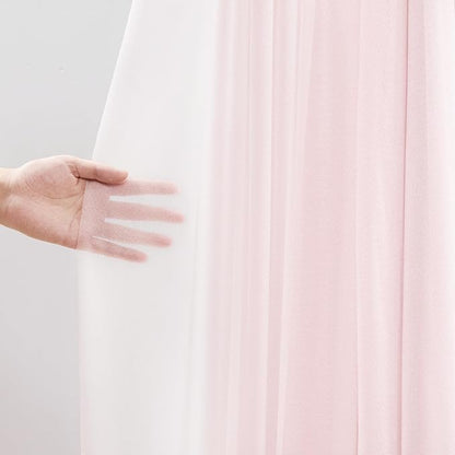 30" x 20Ft Wedding Arch Draping Fabric, 2 Panels Blush Sheer Curtain Drapes Extra Wide & Long Backdrop Curtains for Wedding Arch Ceremony Birthday Party Decorations
