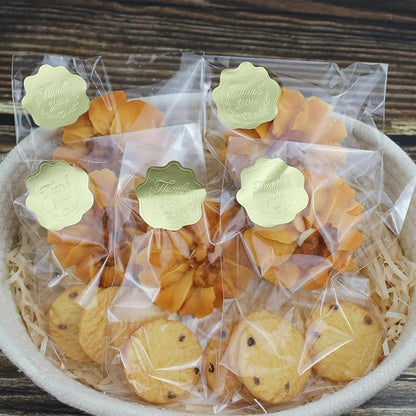 PigPotParty 5''x 7" Clear Plastic Cellophane Gift Wrap Bags, 100 Pcs Small Self Sealing Cookie Bags for Gift, Party favor, Candy, Treat, Goodies, Snack, Self Adhesive Resealable