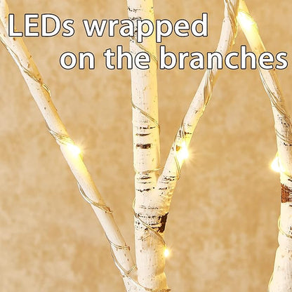 Fudios Birch Branch Lights with Timer for vase 100 LED Lighted Willow Twig 32IN Tall Battery Operated Home Party Indoor Outdoor use