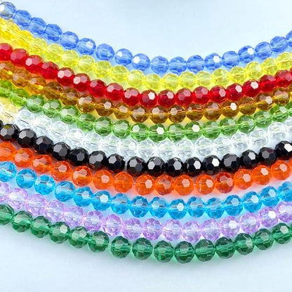 100 PCS 8mm Crystal Glass Beads Round Multiple Faceted Loose Spacer Glass Beads for DIY Handcrafte Bracelet Necklace Earring Jewelry Making(Emerald)