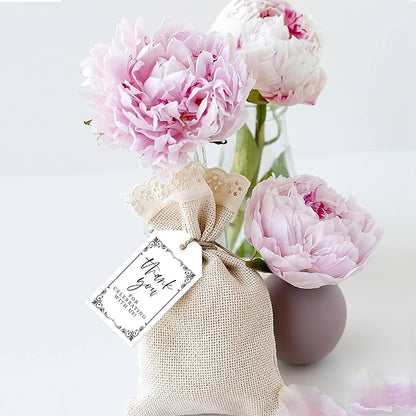 Andaz Press 100-Pack Thank You for Celebrating with Us Favor Tags Art Deco Cardstock Gift Tags with Bakers Twine for Wedding Baby Shower Bridal Shower Birthday Party Favors 2 x 3.75-Inches