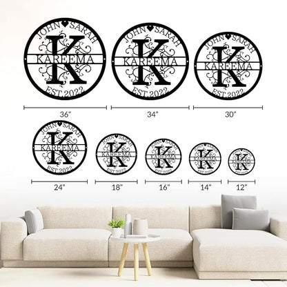 Personalized Last Name Metal Signs - Custom Metal Signs - Split Letter Monogram - Family Sign- Wall Art - Outdoor Wall Decor - Housewarming Gift for Couple - Personalized Wedding Gift