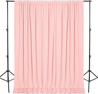 DWCN 10x8 FT Blush Pink Backdrop Curtains for Parties, Photography Backdrop Drapes with Rod Pockets for Wedding Decorations Stage Birthday Family Gatherings, 2 Panels 5ft x 8ft