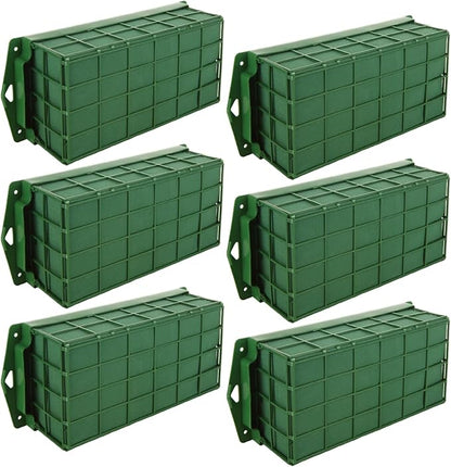6 Pcs Floral Foam Cage, 11.8" x 4.5" x 3.1" Rectangle Flower Cage Holders with Floral Foam, Floral Arrangement Cage for Artificial Flowers, Fresh Flowers and Home Decoration