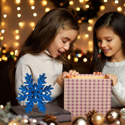 Bucherry 12 Pcs Wooden Snowflake Table Decor 3D Snowflake Tabletop Signs and Centerpiece for Christmas Xmas Winter Wonderland Decorations Home Party(Silver)