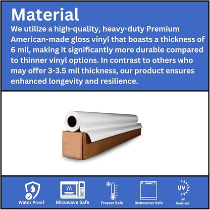 100 Round Custom Personalized Stickers Labels Vinyl Waterproof, Made USA, Logo Any Text or Image (5x5 Inches)
