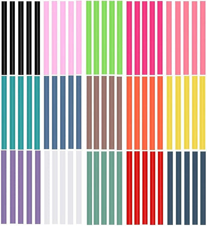 Colored Hot Glue Sticks for Hot Glue Gun 15 Colors 75 Pcs 7* 100mm Full Size Opaque Color Mini Hot Glue Sticks Hot Melt Glue Gun Stick Bulk Purple Black Yellow Pink Red Purple for DIY Art Craft Repair