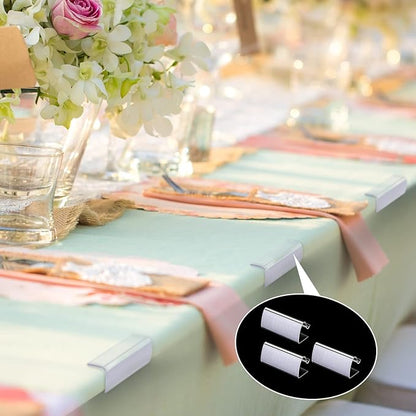 150 Pieces Table Skirting Clips Clear Tablecloth Clips for Indoor Outdoor Events Wedding Meeting Party Picnic Banquet