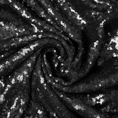 JYFLZQ Black Sequin Backdrop Curtains 10ft x 10ft 1 Panel Halloween Backdrop Glitter Photo Booth Backdrops Sparkly Photography Background Drapes for Graduation Birthday Parties