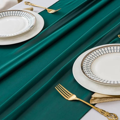 6Pack 9ft Chiffon Table Runner 14x108 Inch Sheer Romantic Table Runner for Wedding Birthday Party Bridal Shower Outdoor Decoration-Hunter