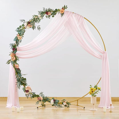 Wedding Arch Draping Fabric, 2 Panels 28" x 19Ft Blush Arch Drapes Sheer Backdrop Curtain for Wedding Ceremony Party Ceiling Decor